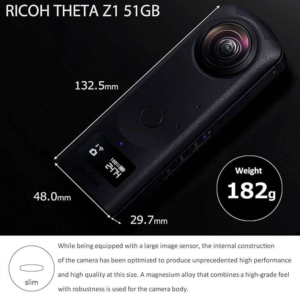 RICOH Theta Z1 51GB Black 360° Optical Zoom Camera Flagship
